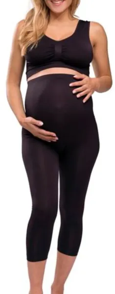 Graviditetsleggings med stöd 3/4 längd svart - Xlarge
